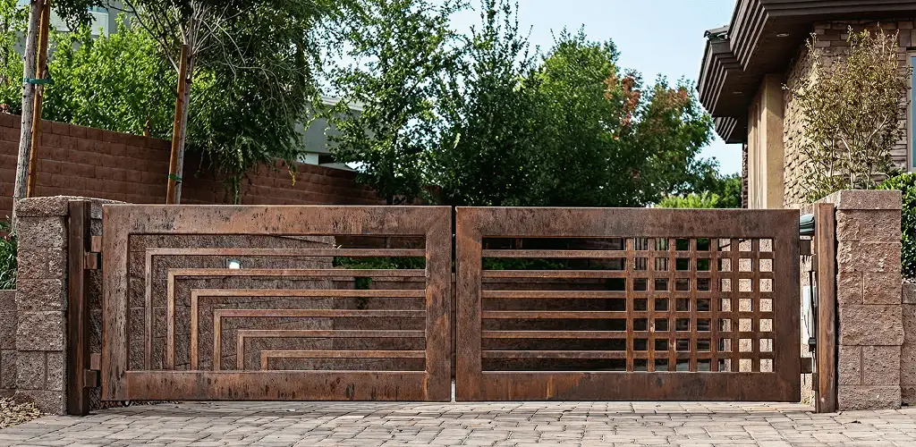 Custom driveway gate installation for a home entrance in Atlanta, GA