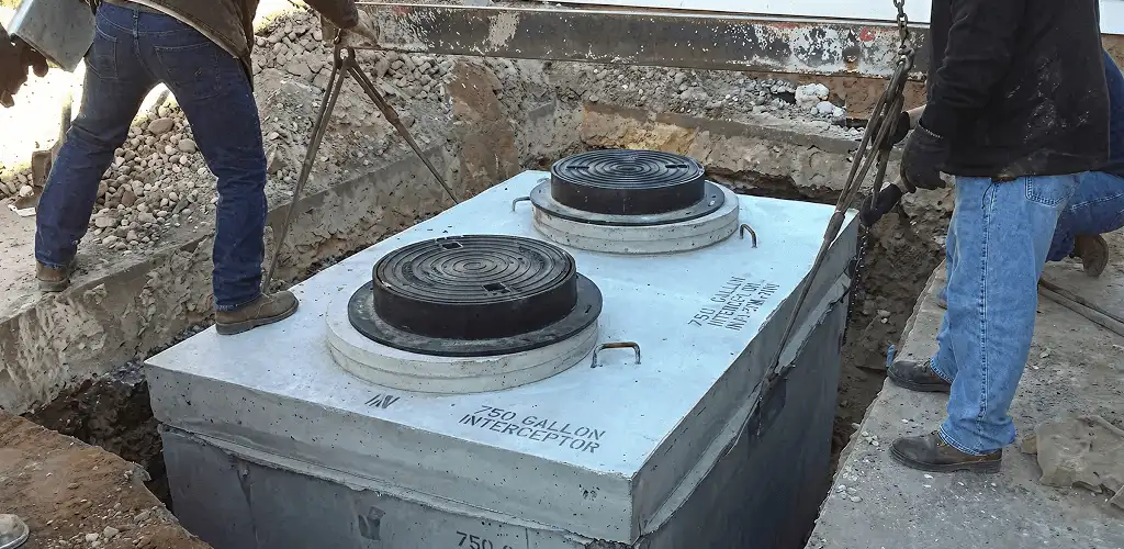 Grease trap installation for a commercial property drainage system in Atlanta, GA