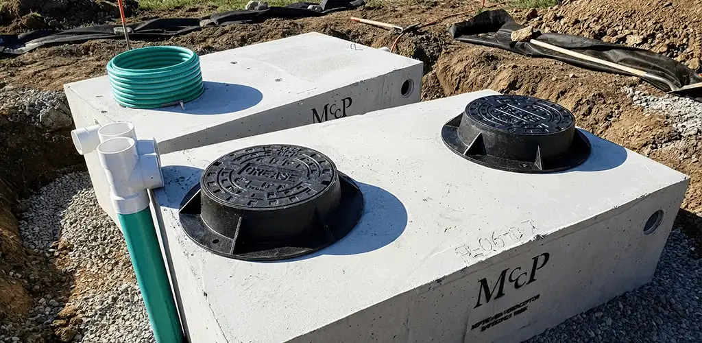Grease trap installation unit set in place for drainage protection in Atlanta, GA