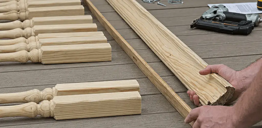 Handrail installation materials and wood components for stair rail work in Atlanta, GA